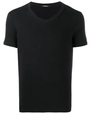 TOM FORD Vネック コットンTシャツ - ブラック - サムネイル1