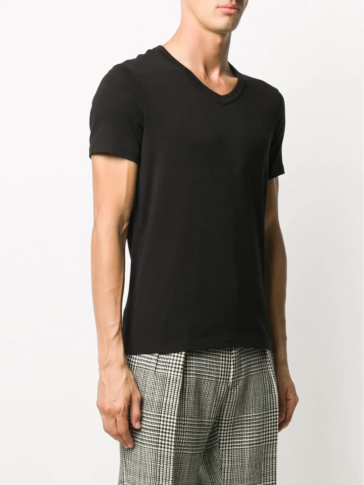 TOM FORD Vネック コットンTシャツ - ブラック - 画像3