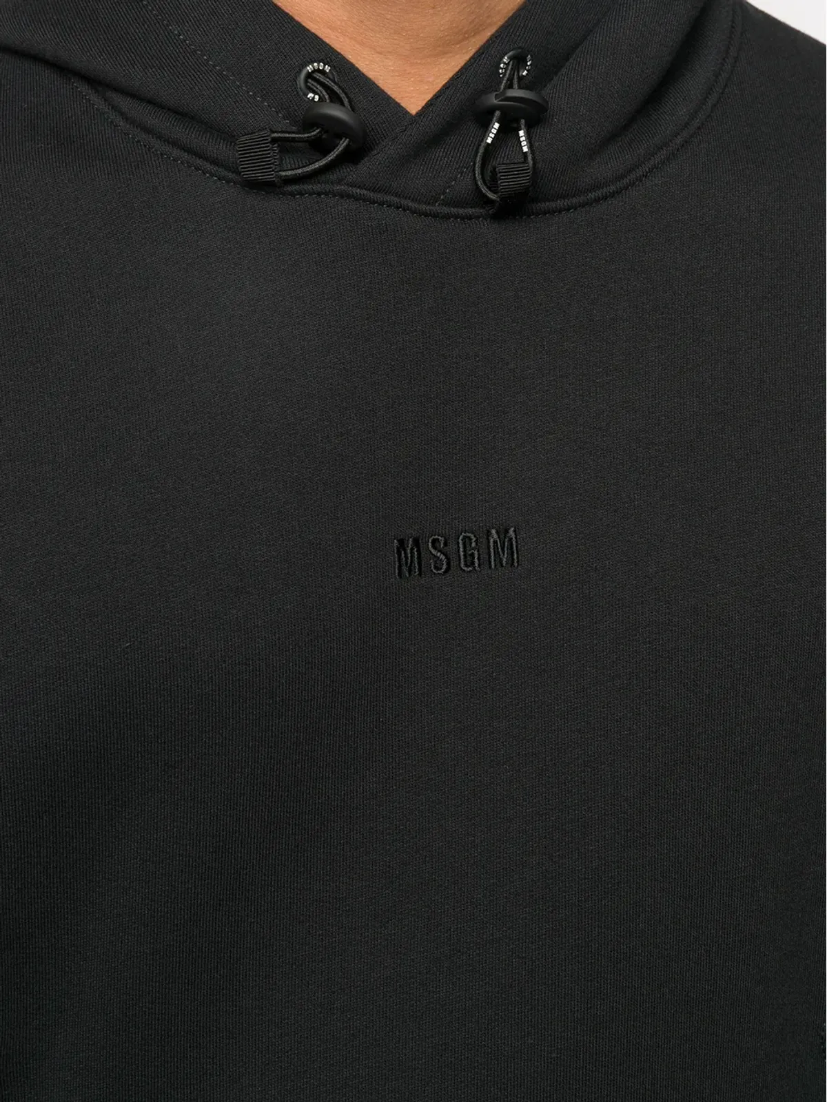 MSGM 刺繍ロゴフーディー - ブラック - 画像5