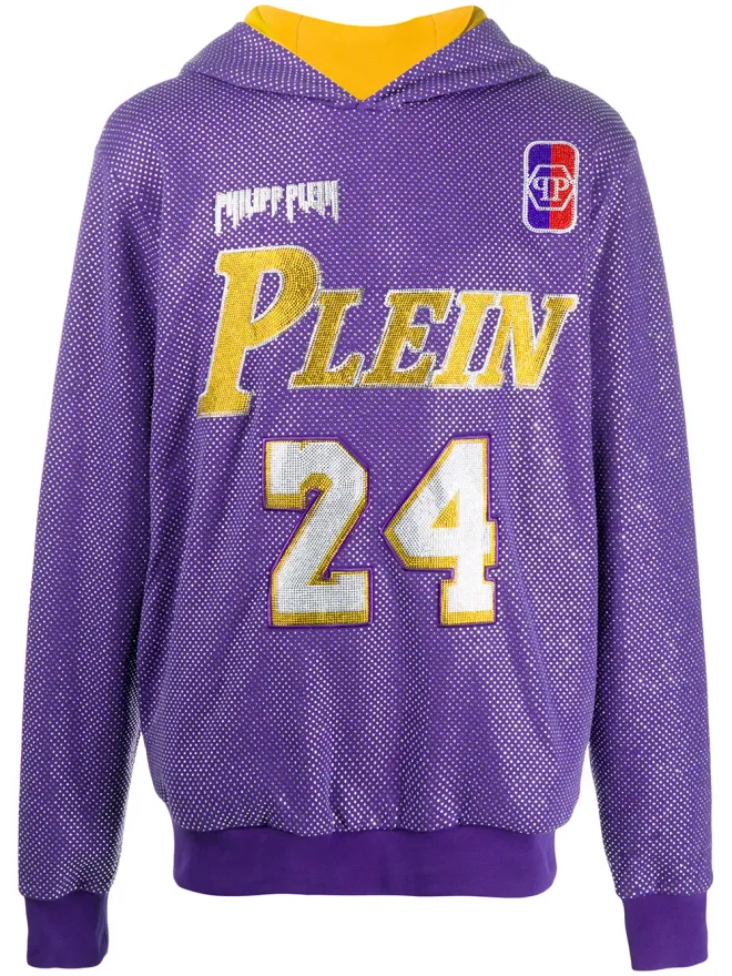 Philipp Plein Philipp Plein グラス装飾のバスケットボール風フーディの商品画像