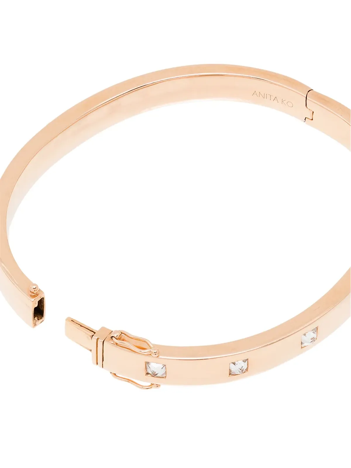 Anita Ko 18K ローズゴールド オーバル ダイヤモンド ブレスレット - 画像3