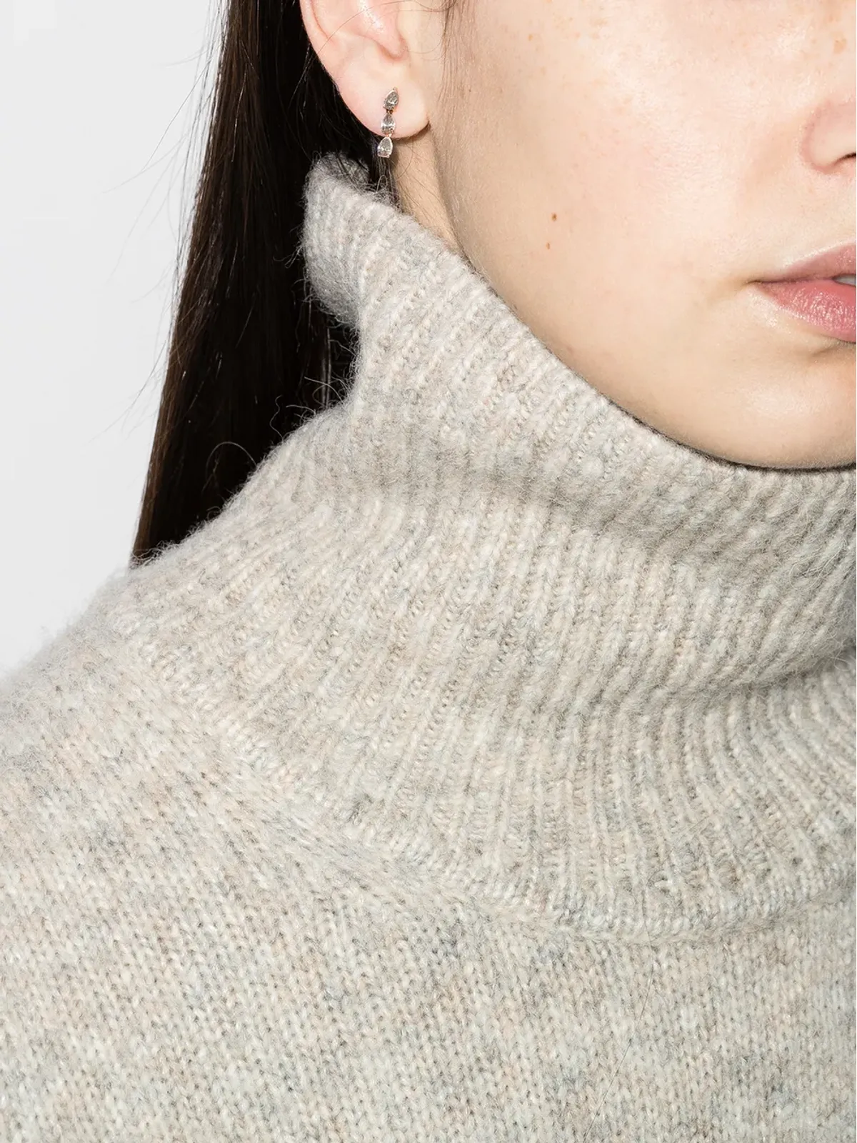 Anita Ko ローズゴールド 18K ペアシェイプ ダイヤモンド ピアス - 画像2