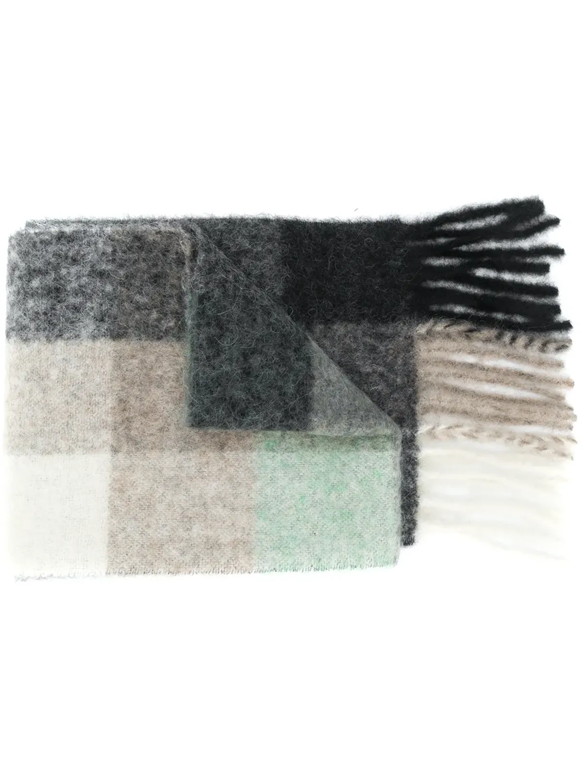 Acne Studios チェック柄モヘア混紡スカーフ - 画像1