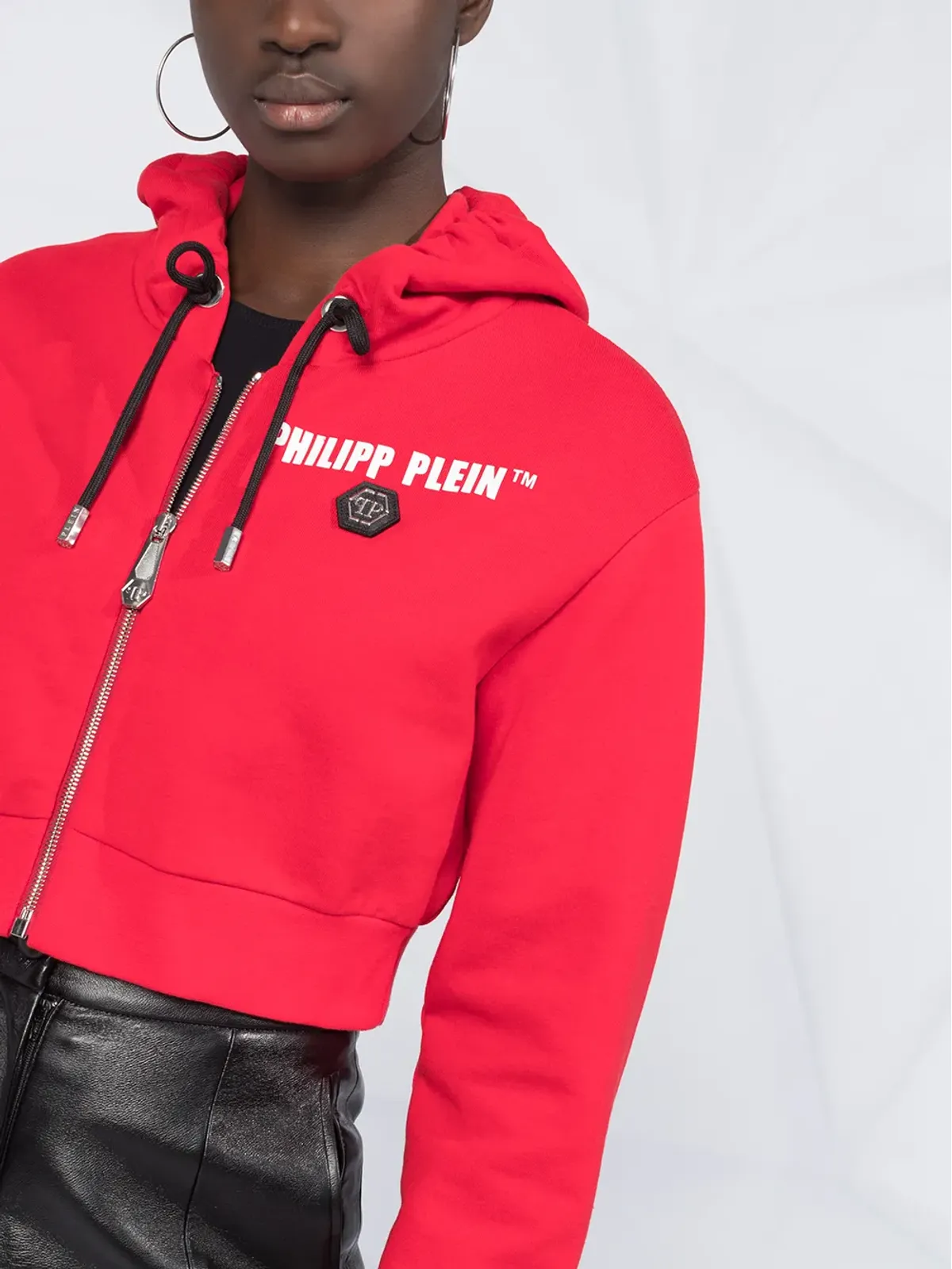 Philipp Plein クリスタルフリンジ付きフーディー - 画像3