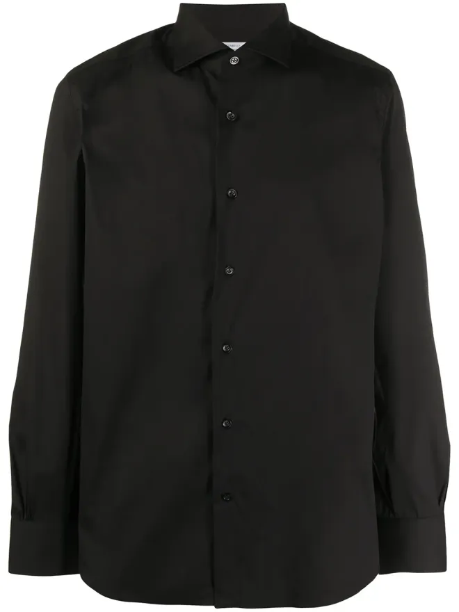 Mazzarelli Mazzarelli ブラックのフィット感のあるボタンシャツの商品画像