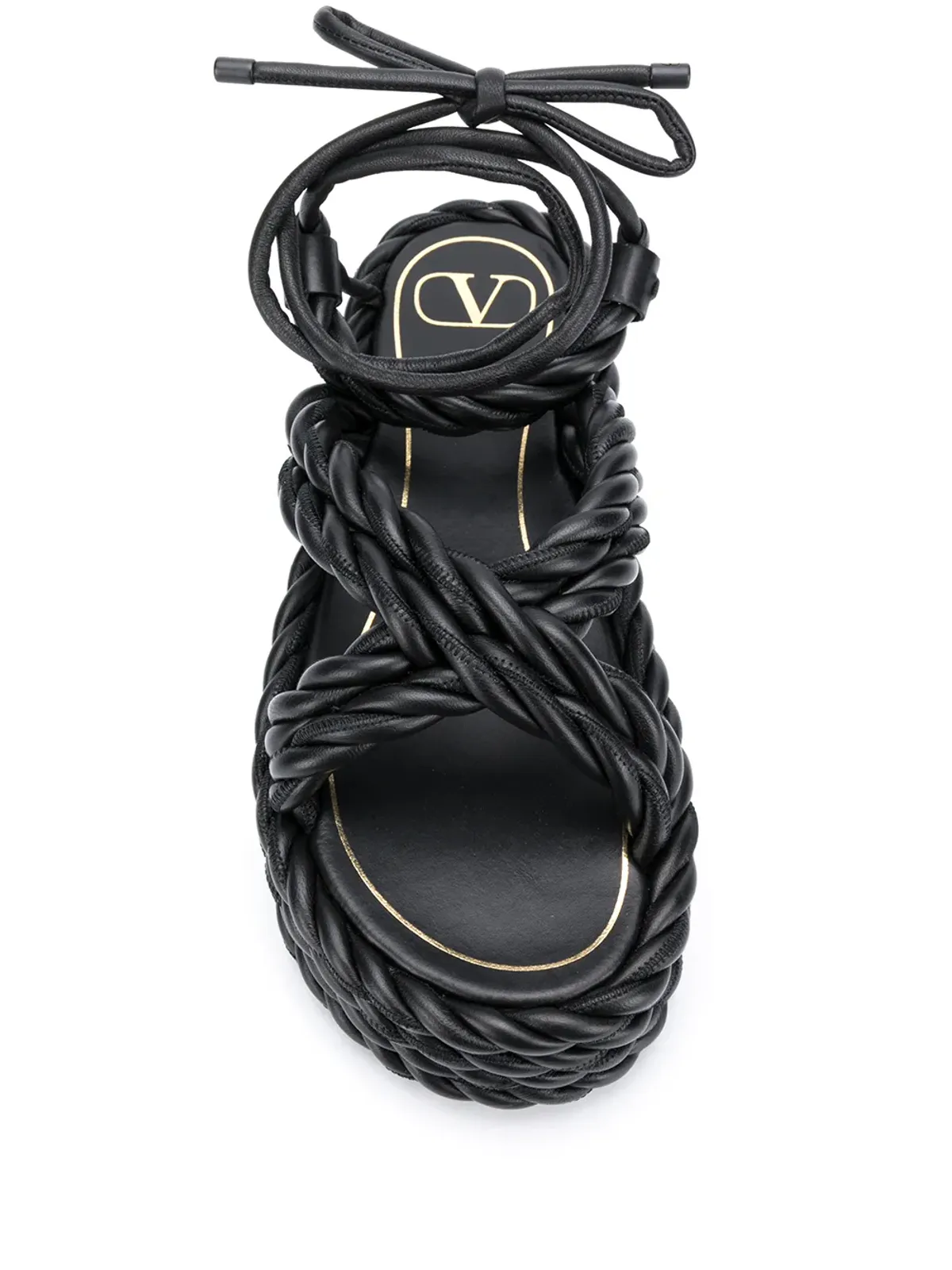 Valentino Garavani ローププラットフォームサンダル - ブラック - 画像4