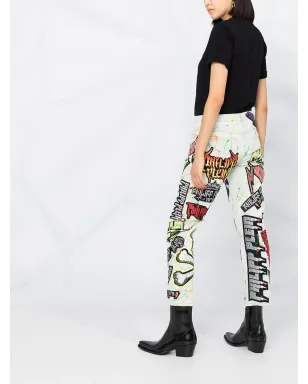 Philipp Plein ロゴパッチ ペイントスプラッター ジーンズ - サムネイル4
