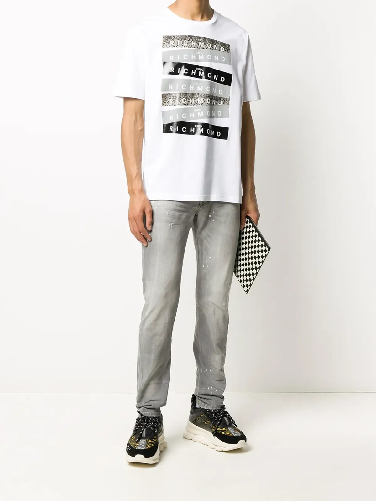 John Richmond マルチロゴプリント ラウンドネックTシャツ - 画像2