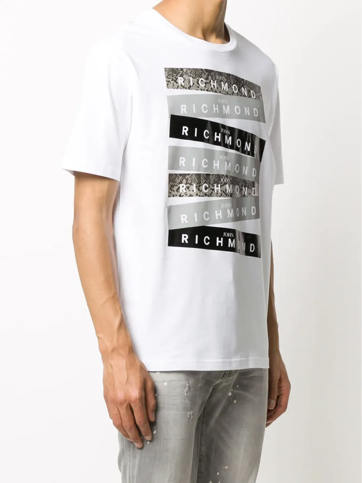 John Richmond マルチロゴプリント ラウンドネックTシャツ - 画像3