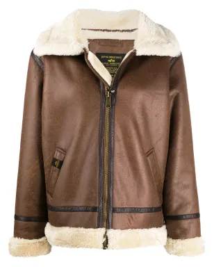 Alpha Industries フェイクシアーリング アビエータージャケット ブラウン - サムネイル1