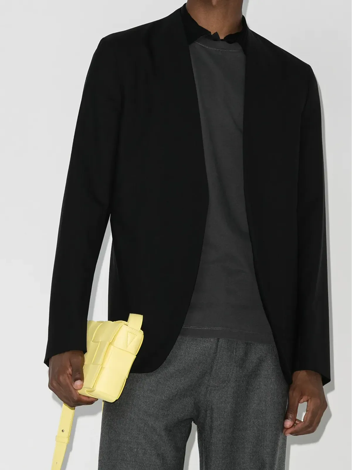 Maison Margiela ノーカラー・シングルブレストブレザー - 画像2