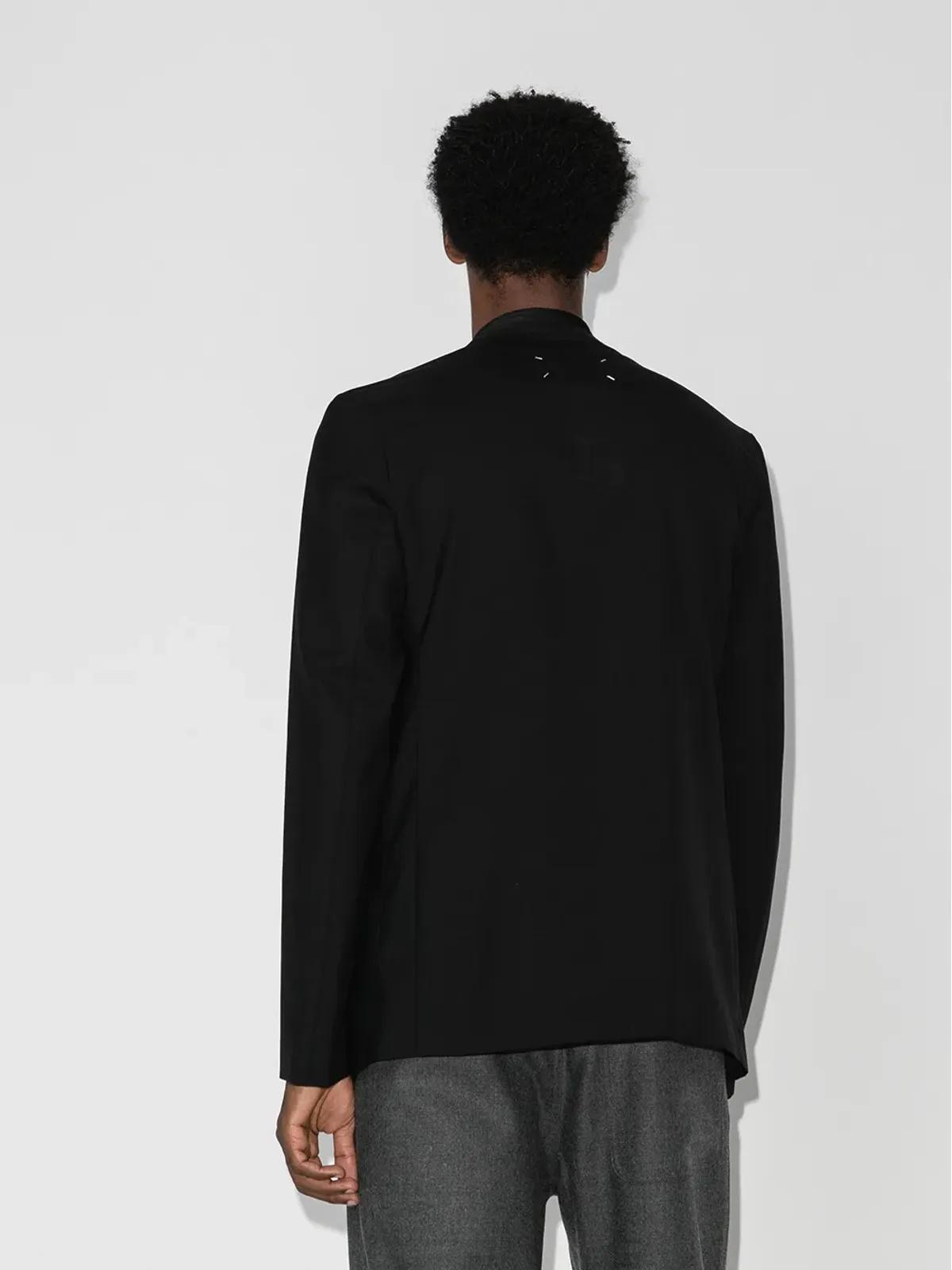 Maison Margiela ノーカラー・シングルブレストブレザー - 画像3
