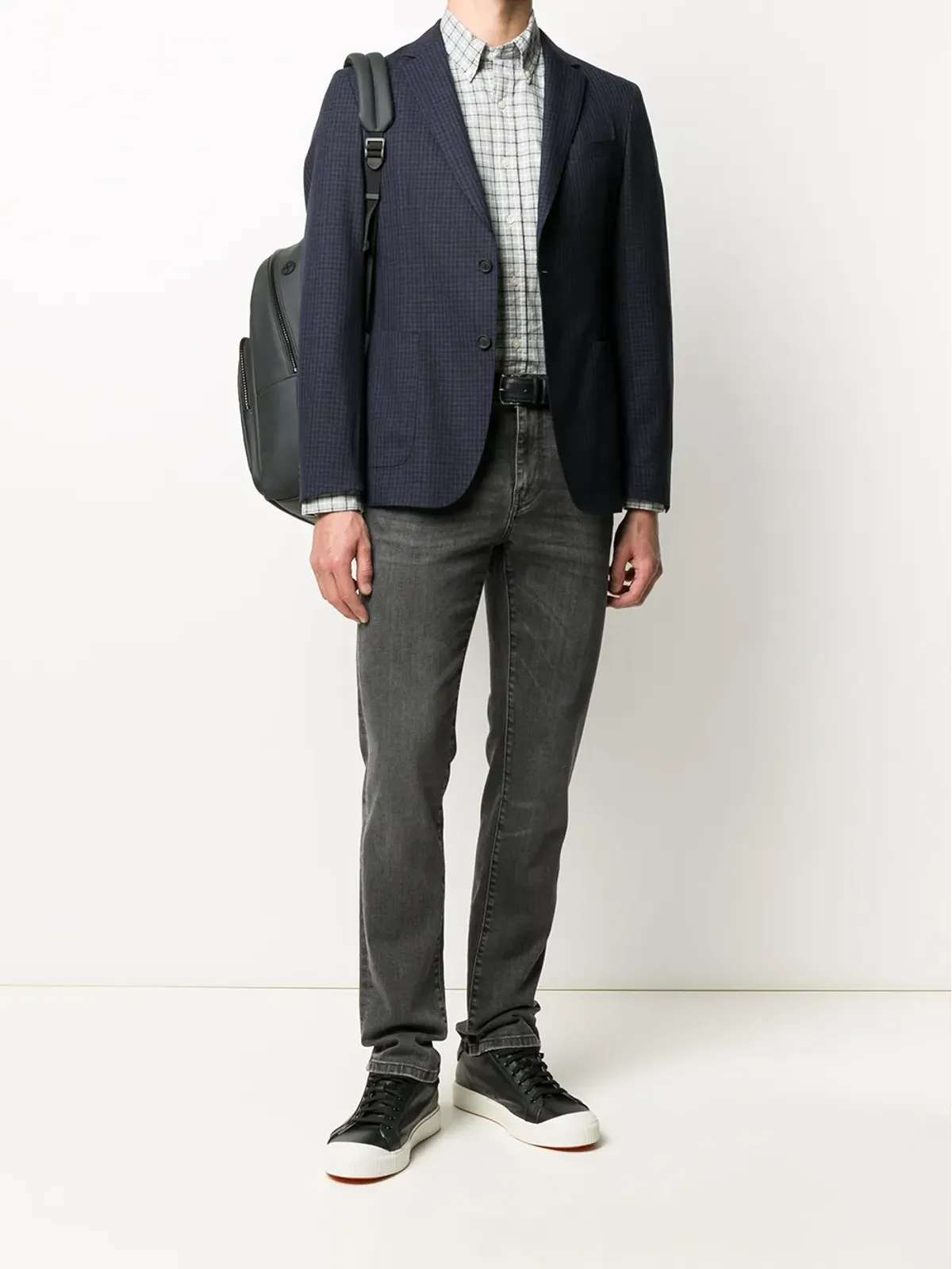 BOSS チェック柄シングルブレストブレザー - ブルー - 画像2