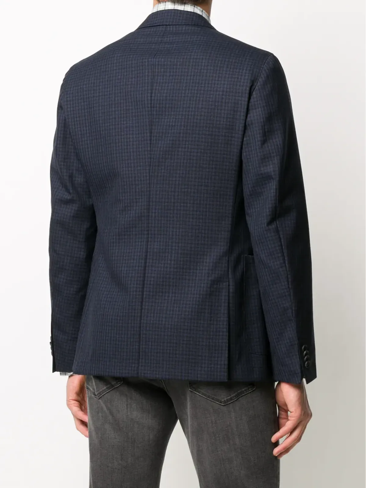 BOSS チェック柄シングルブレストブレザー - ブルー - 画像4