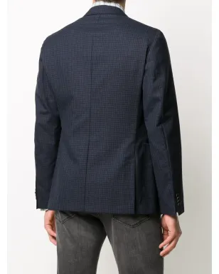 BOSS チェック柄シングルブレストブレザー - ブルー - サムネイル4