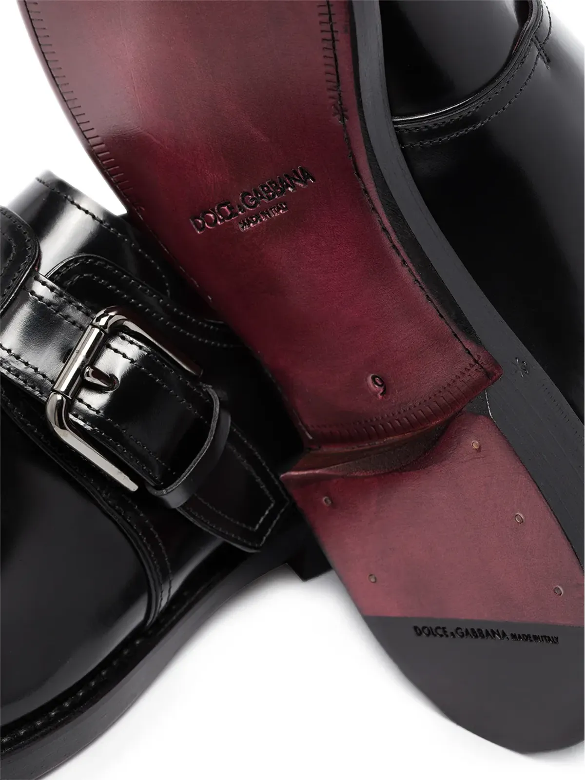 Dolce & Gabbana ブラッシュドレザーのモンクシューズ ブラック - 画像2
