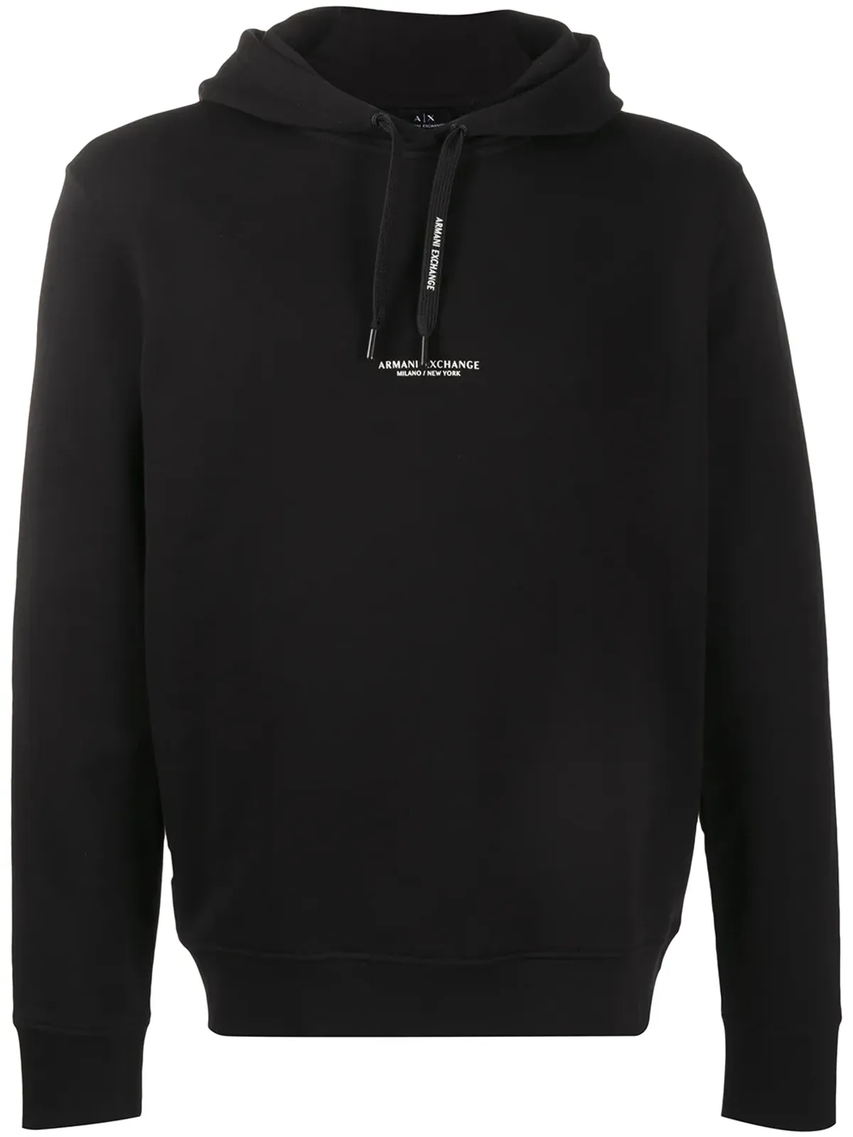 Armani Exchange ロゴプリント ドローコード付きフードパーカー - 画像1