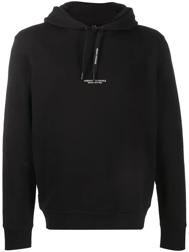 Armani Exchange Armani Exchange ロゴプリント ドローコード付きフードパーカーの商品画像