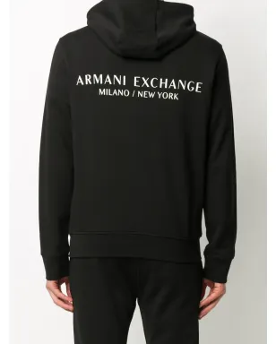 Armani Exchange ロゴプリント ドローコード付きフードパーカー - サムネイル4