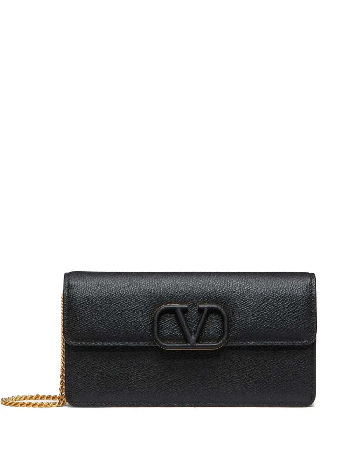 Valentino Garavani Vlogo Signature グレインカーフスキン ウォレット チェーン付き - ブラック - 画像1