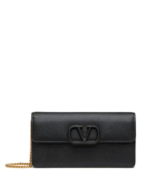 Valentino Garavani Vlogo Signature グレインカーフスキン ウォレット チェーン付き - ブラック - サムネイル1