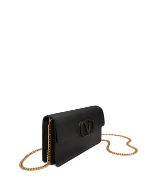 Valentino Garavani Vlogo Signature グレインカーフスキン ウォレット チェーン付き - ブラック - サムネイル5