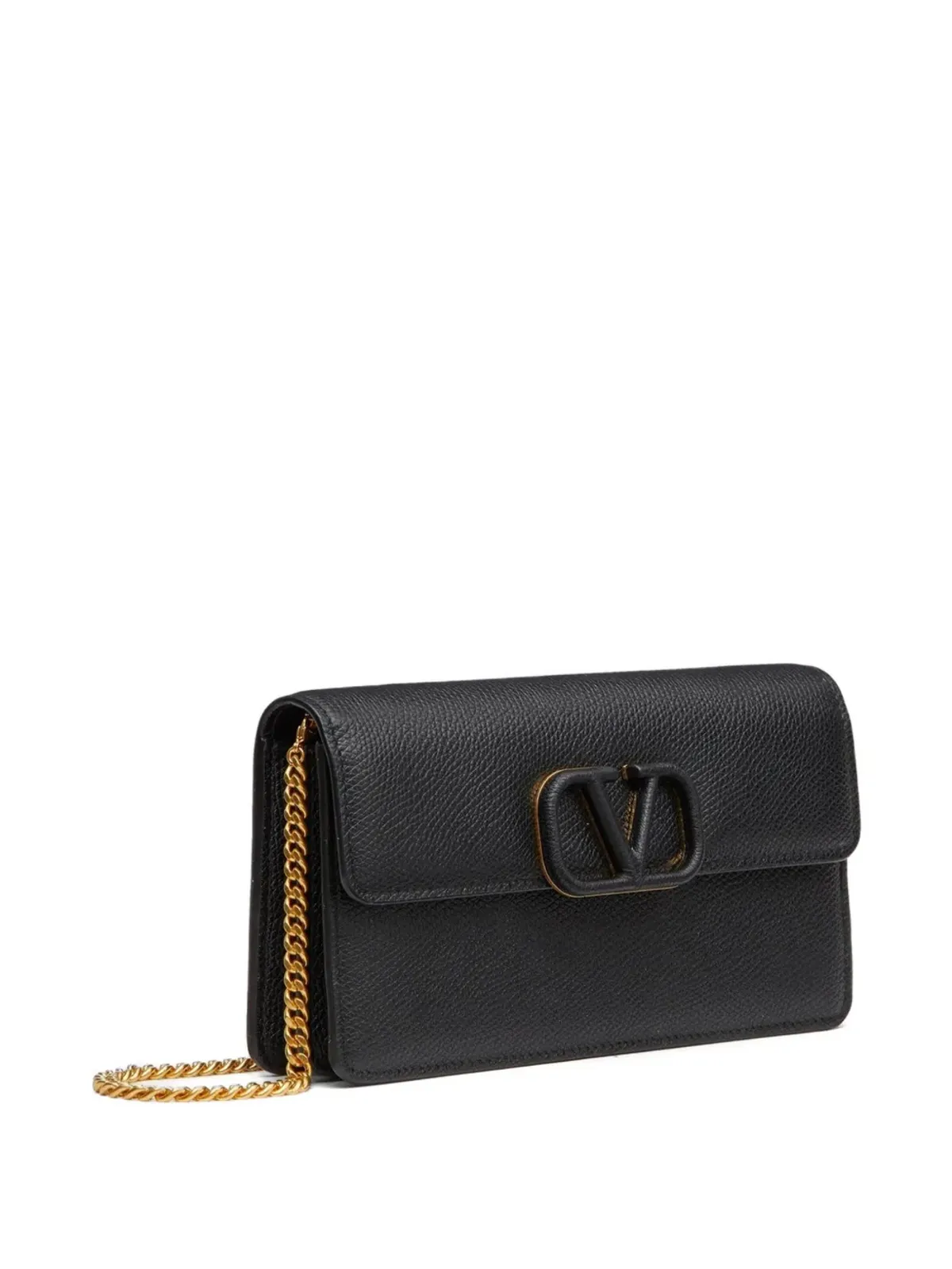 Valentino Garavani Vlogo Signature グレインカーフスキン ウォレット チェーン付き - ブラック - 画像3