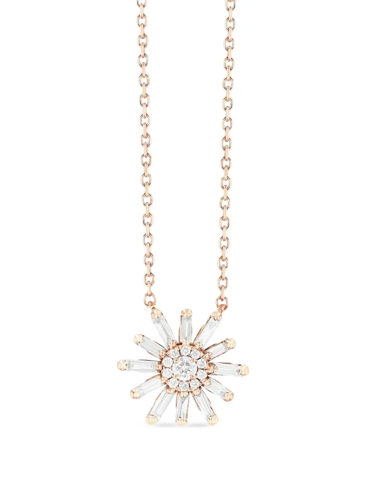 Suzanne Kalan 18K ローズゴールド フラワー ダイヤモンド ネックレス - 画像3