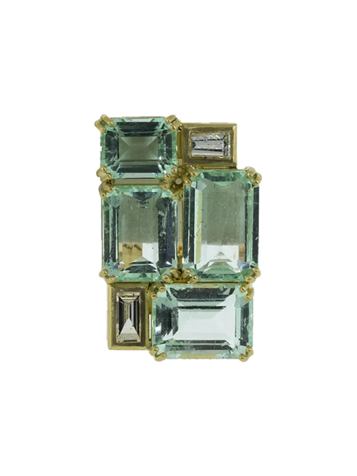 Sylva & Cie 18k イエローゴールド ダイヤモンド コロンビア産エメラルド イヤリング - 画像2