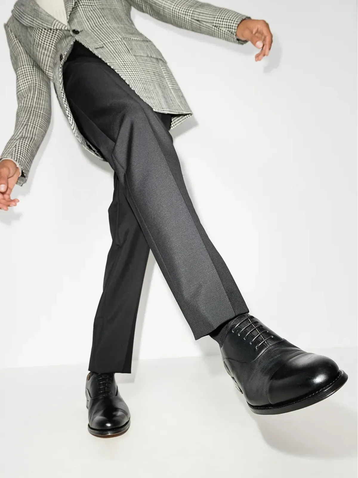 Grenson Bert 本革オックスフォードシューズ ブラック - 画像3