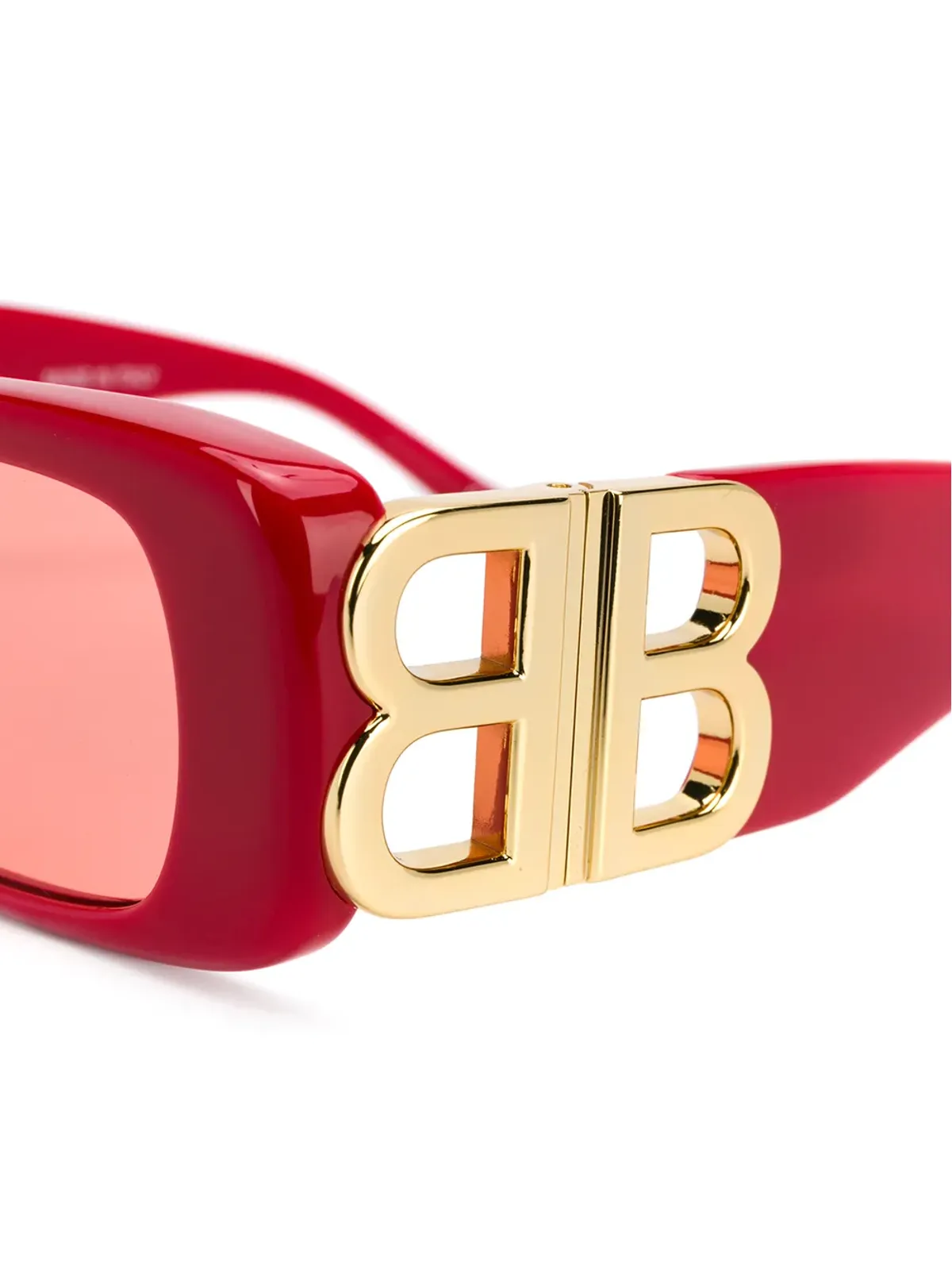 Balenciaga Eyewear ダイナスティ レクタンギュラーフレーム サングラス レッド - 画像3