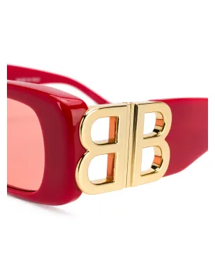 Balenciaga Eyewear ダイナスティ レクタンギュラーフレーム サングラス レッド - サムネイル3