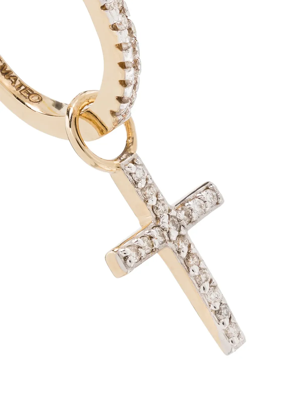 Mateo 14kt イエローゴールド クロス ハギー ピアス - 画像3