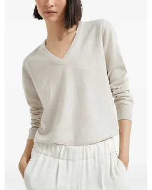 Brunello Cucinelli 長袖フィットVネックニットセーター - サムネイル4
