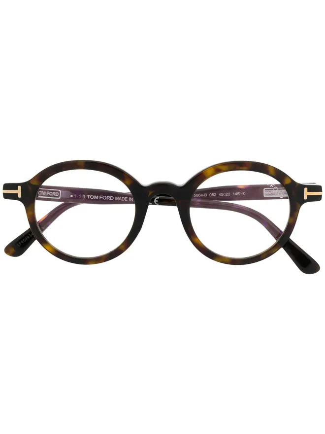 TOM FORD Eyewear TOM FORD Eyewear 丸型フレーム眼鏡 - ブラウンの商品画像