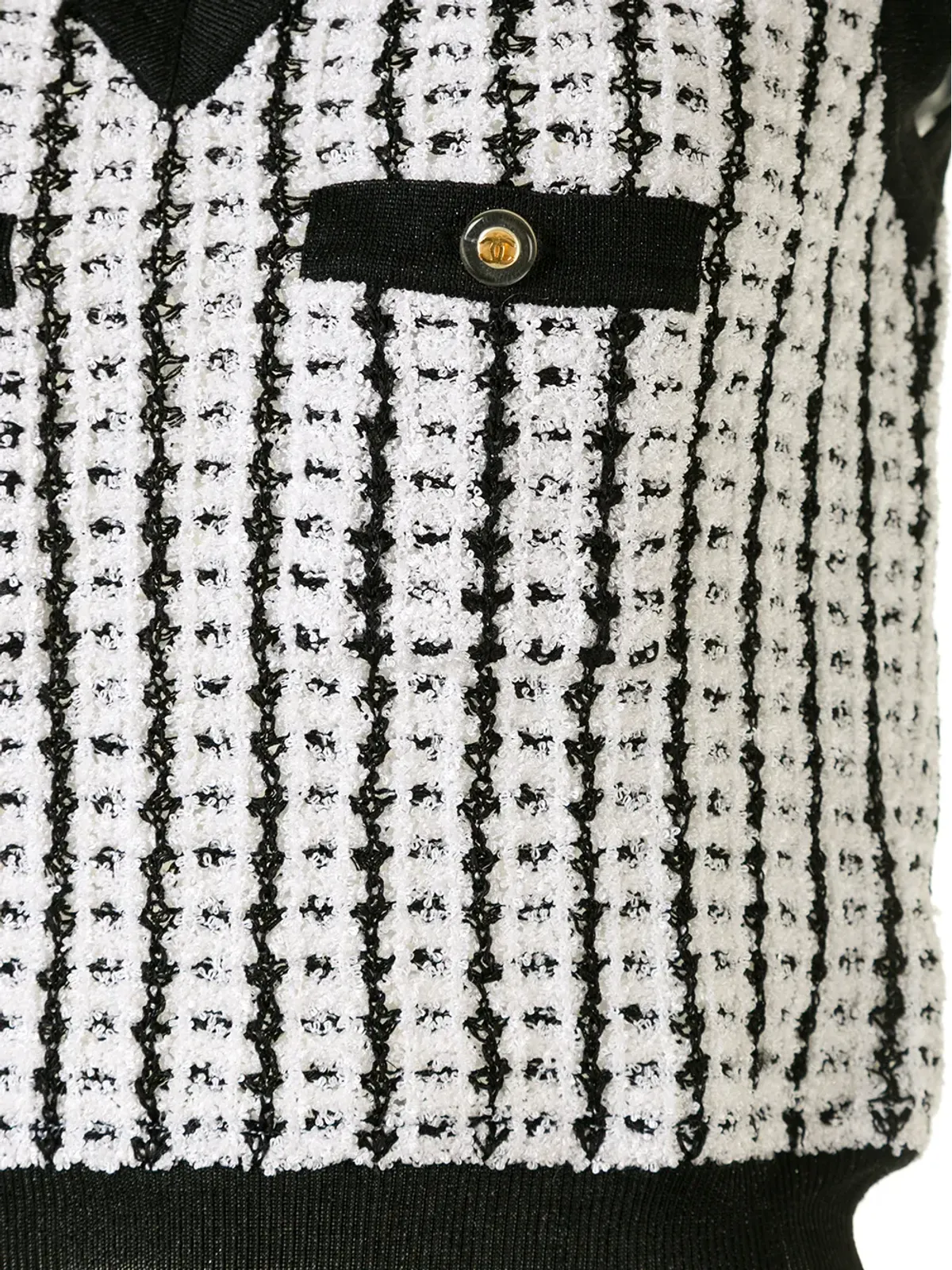 CHANEL Pre-Owned 1997 bouclé knitted vest - Black - 画像4