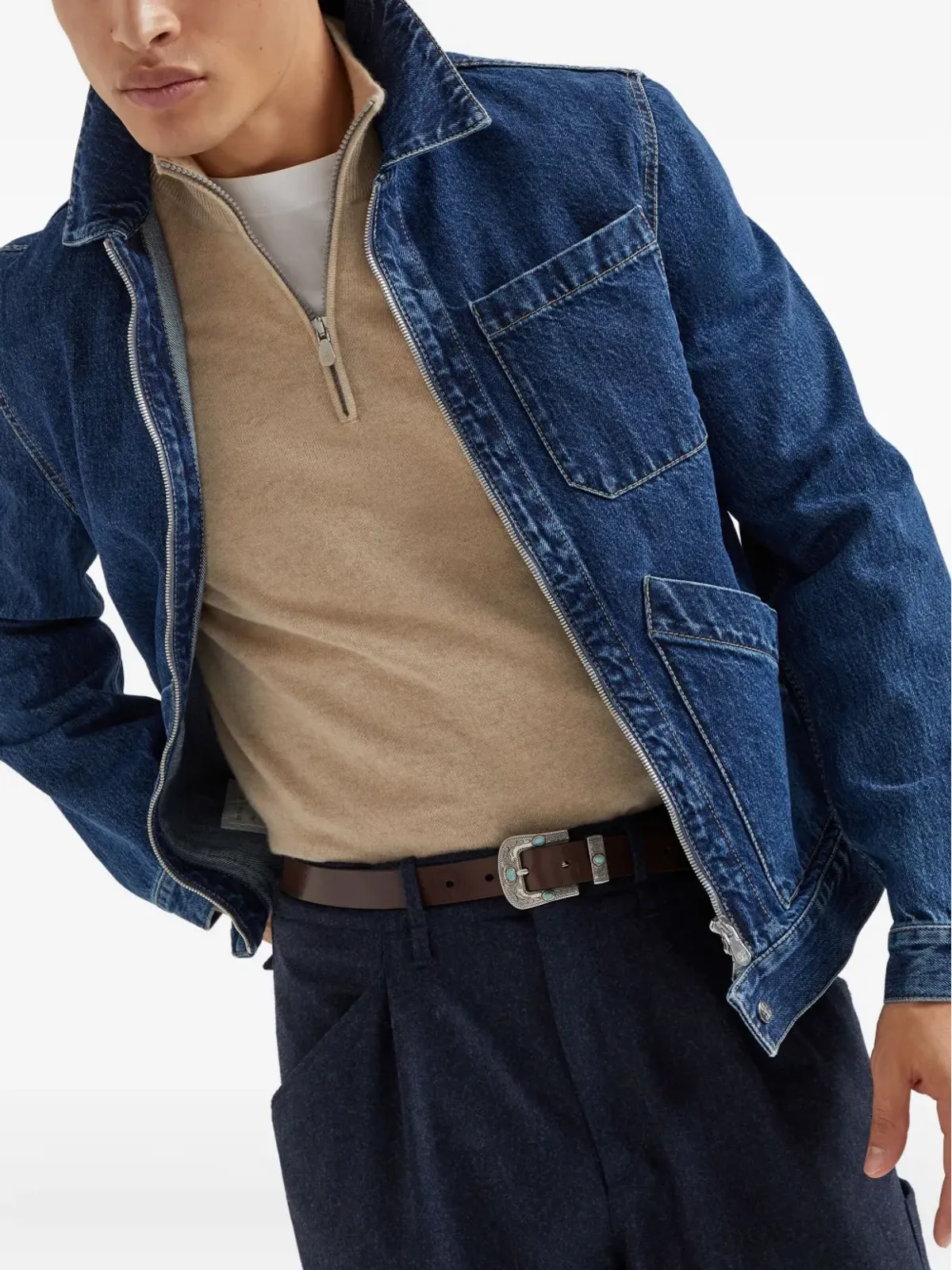 Brunello Cucinelli ハイネックジップフロントスウェット - 画像4