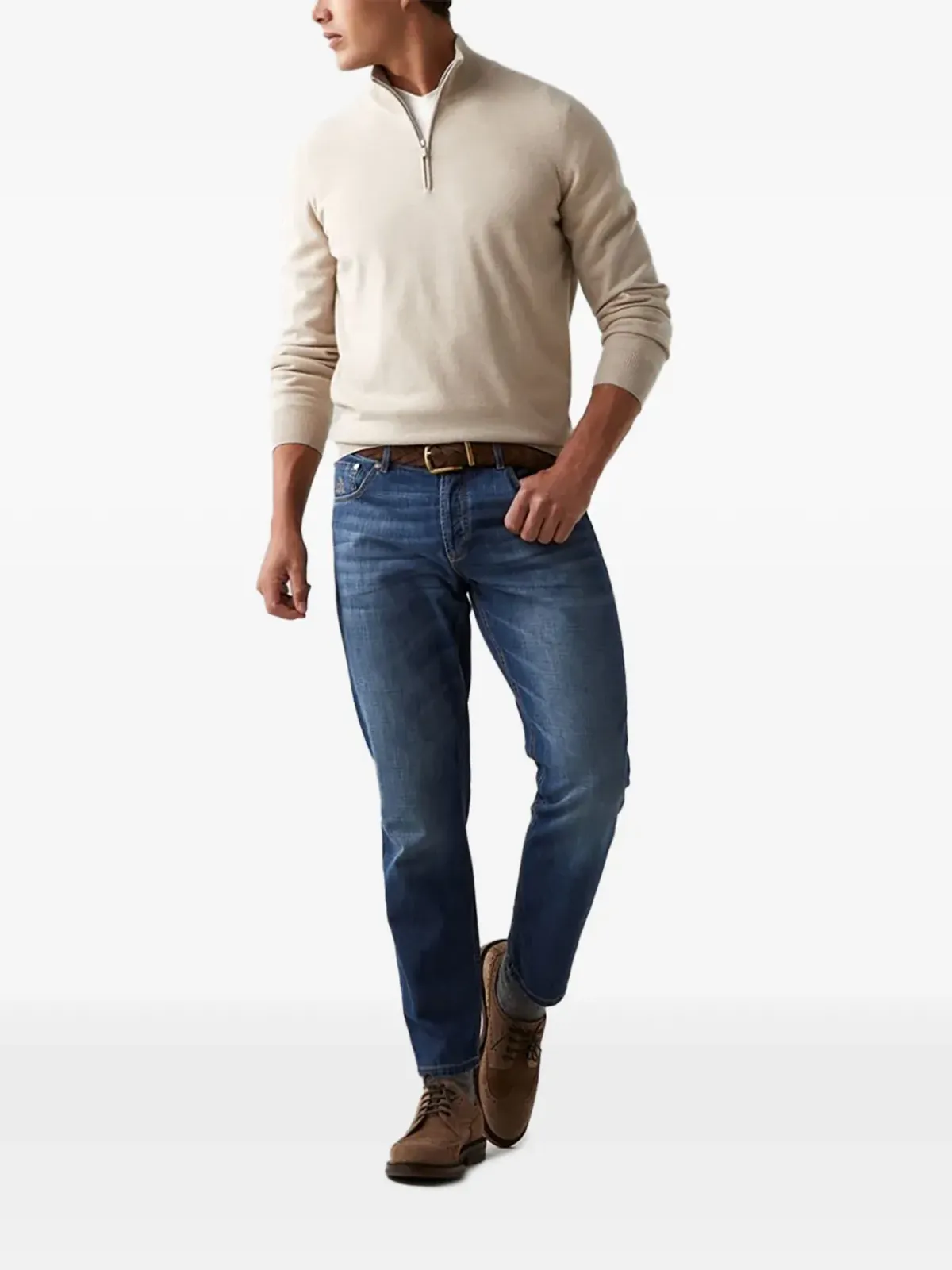 Brunello Cucinelli ショートジップ付きニットジャンパー - 画像2