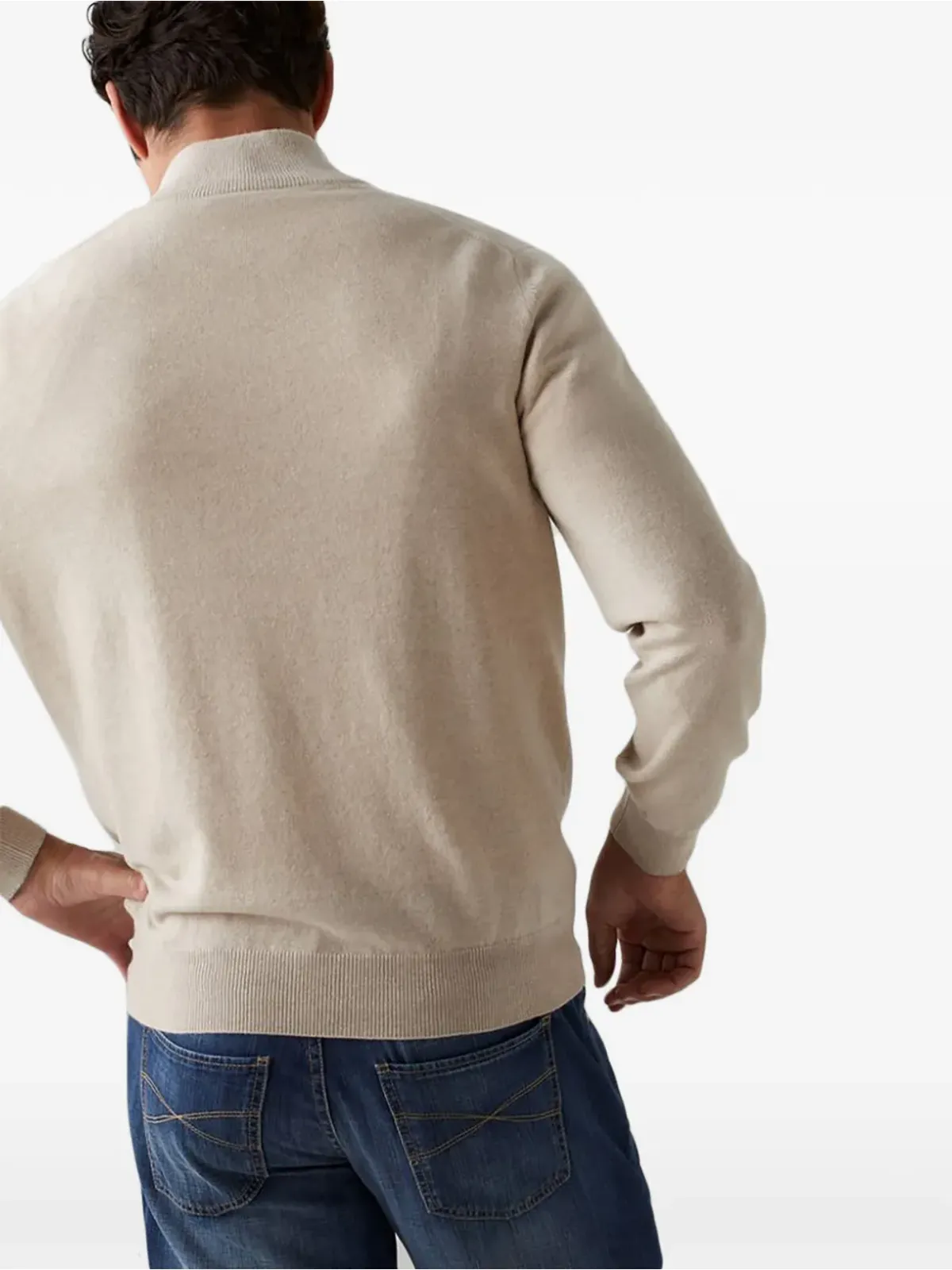 Brunello Cucinelli ショートジップ付きニットジャンパー - 画像3