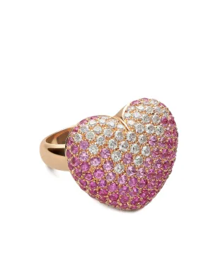 LEO PIZZO 18K rose gold Amore diamond and sapphire ring - Pink - サムネイル1