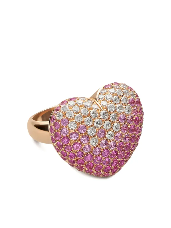 LEO PIZZO LEO PIZZO 18K rose gold Amore diamond and sapphire ring - Pinkの商品画像