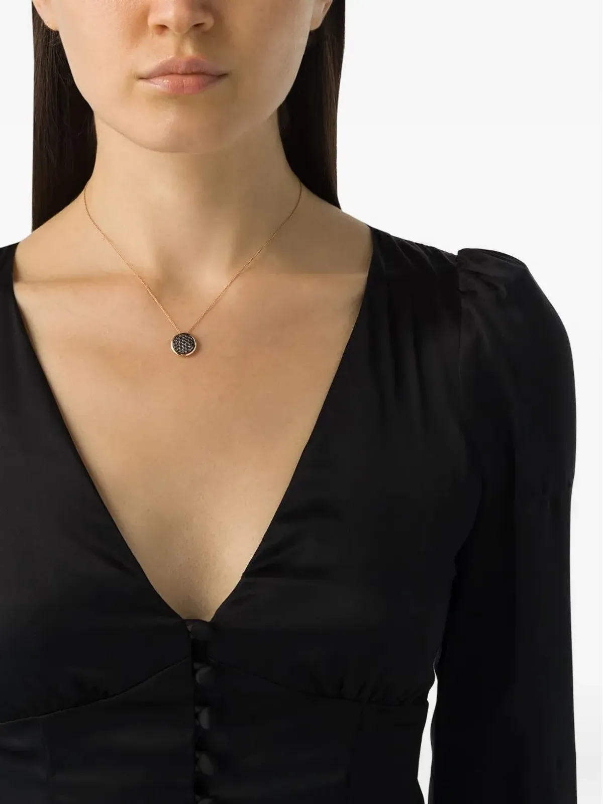LEO PIZZO 18K ローズゴールド コインダイヤモンド ネックレス - 画像2