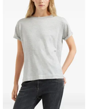 Brunello Cucinelli ラメ混紡ニットTシャツ - グレー - サムネイル4