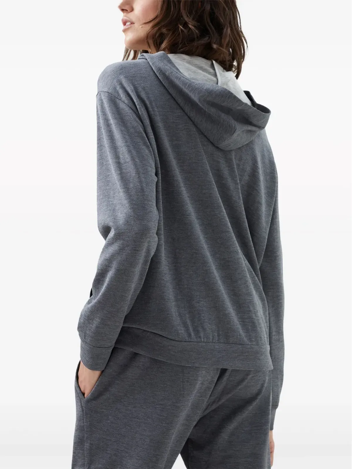 Brunello Cucinelli ジップ付き長袖フーディ - グレー - 画像4
