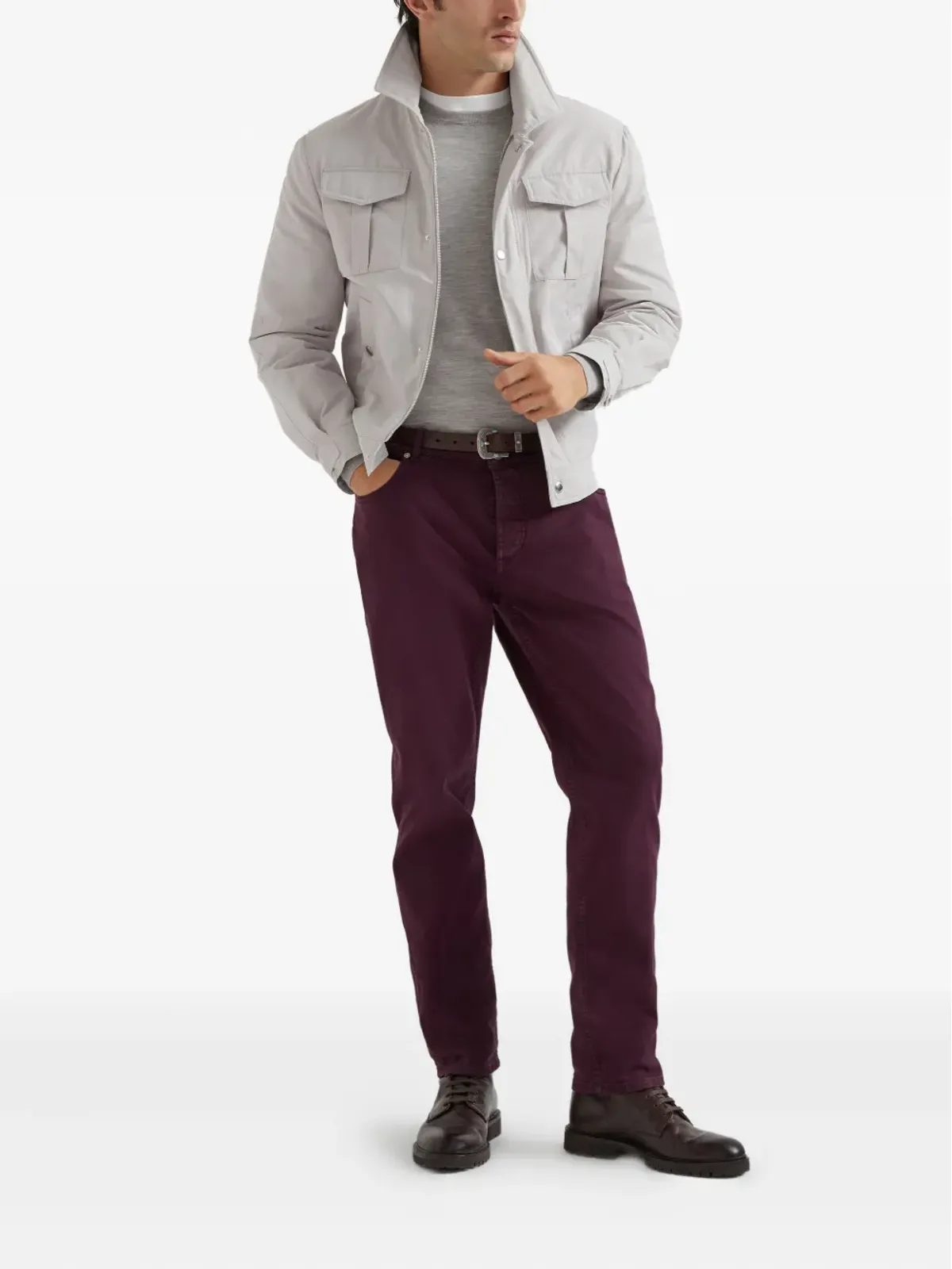 Brunello Cucinelli リブトリム付きリラックスフィット ジャンパー - 画像2