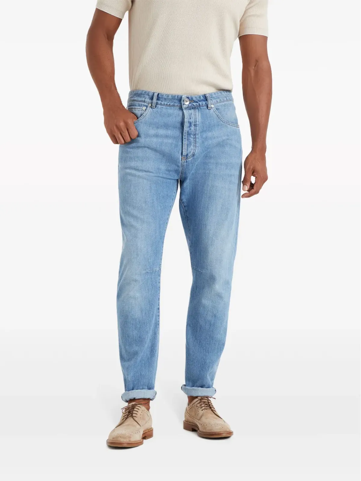 Brunello Cucinelli 石洗いストレートジーンズ - 画像3