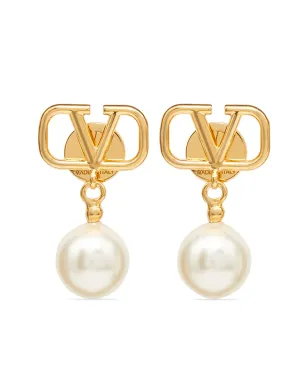 Valentino Garavani VLogo Signature パールドロップピアス - ゴールド - サムネイル1