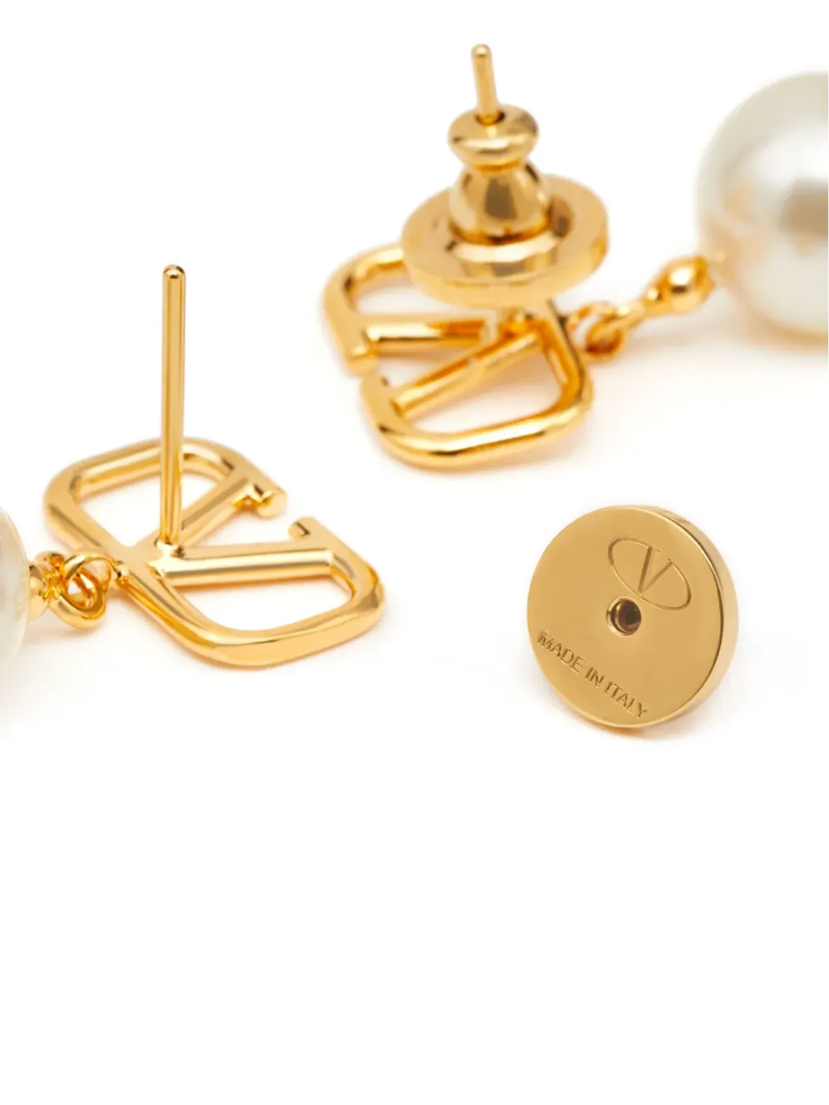 Valentino Garavani VLogo Signature パールドロップピアス - ゴールド - 画像5