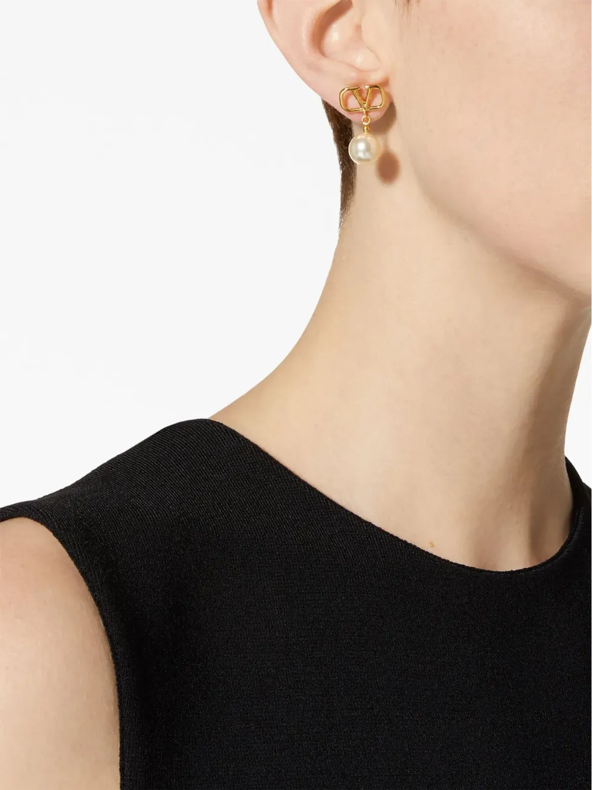 Valentino Garavani VLogo Signature パールドロップピアス - ゴールド - 画像2