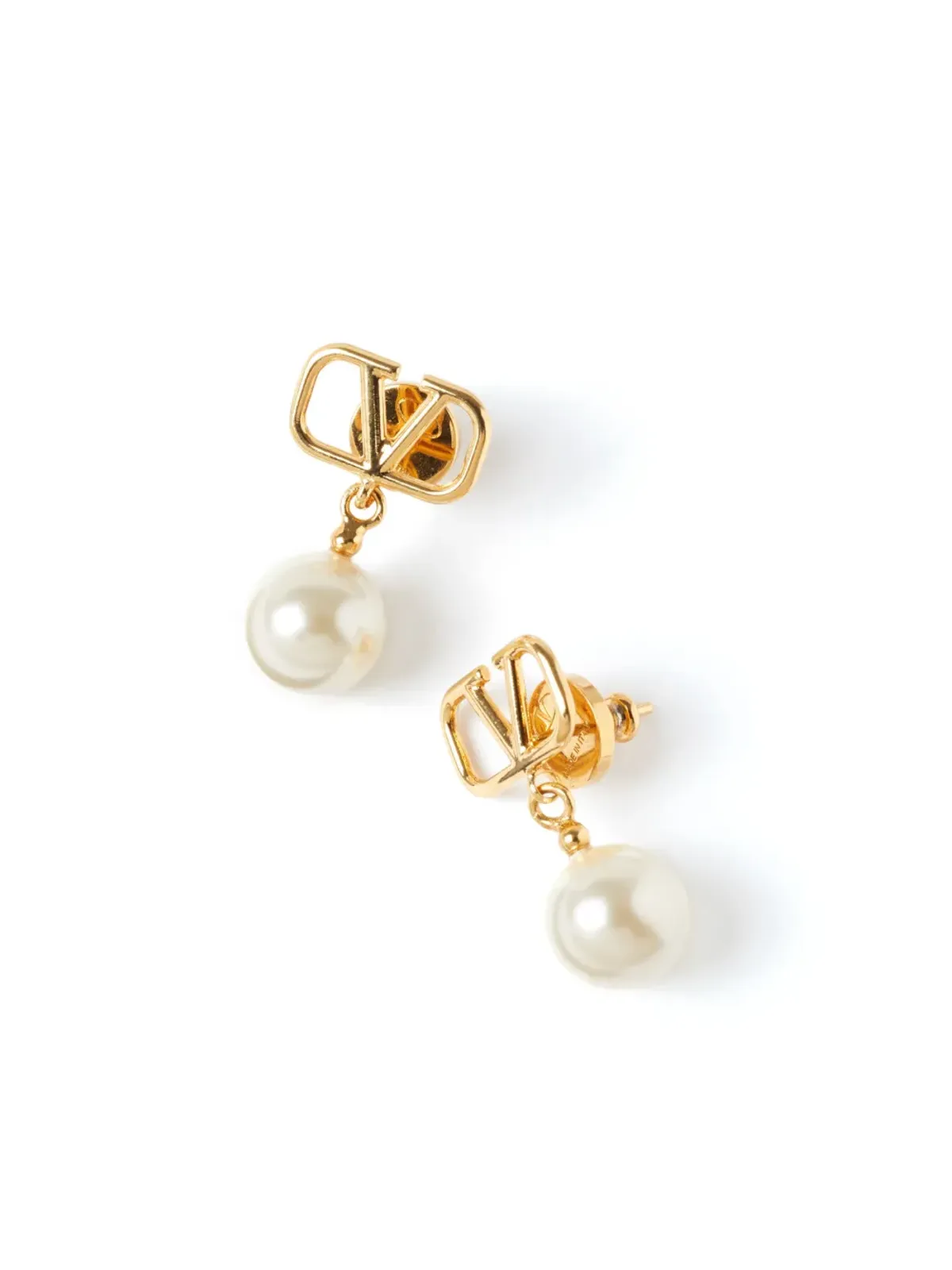 Valentino Garavani VLogo Signature パールドロップピアス - ゴールド - 画像4